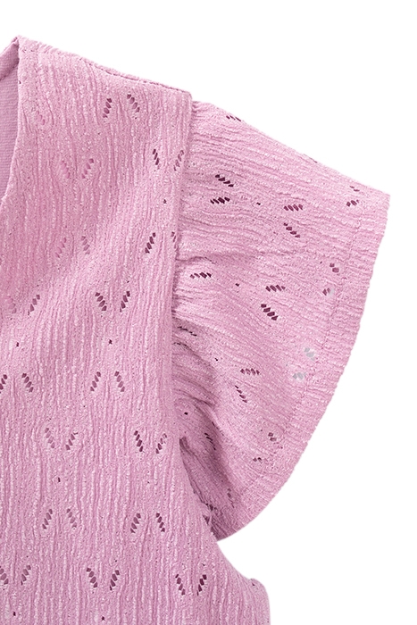 GIRLS’ VIOLET OPENWORK DECORATIVE LACE TOP 4