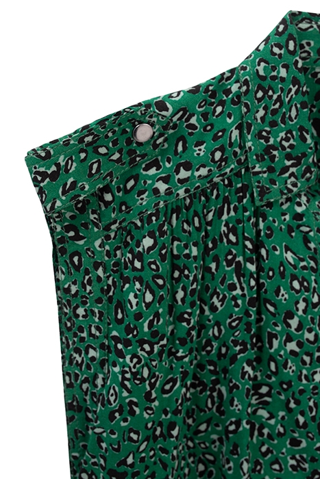 WOMEN'S GREEN LEOPARD VISCOSE TOP 4