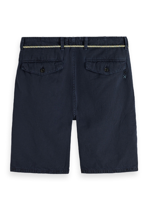 FAVE - GARMENT DYED COTTON LINEN SHORT NAVY 2