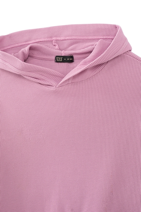 GIRLS’ VIOLET WAFFLE HOODIE 4