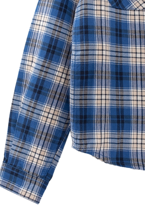 BOYS' BLUE CHECK SHIRT WITH DETACHABLE HOOD 6