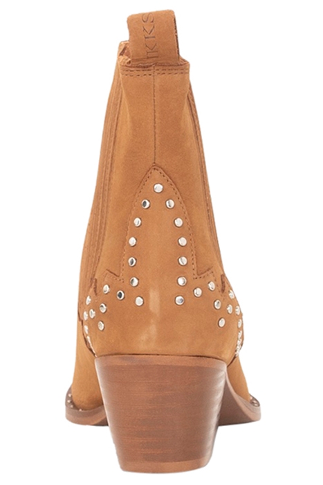 CAMEL LEATHER BOOTS WITH NUBUCK STUDS 4