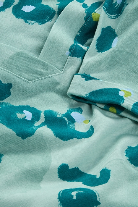 LONG DRESS WITH AQUA DOT PRINT HARBOR GREY 3