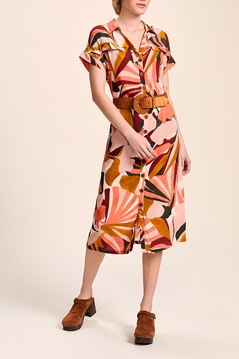 RAMY - MELON MIDI SHIRT DRESS WITH ARTY JUNGLE PRINT 1