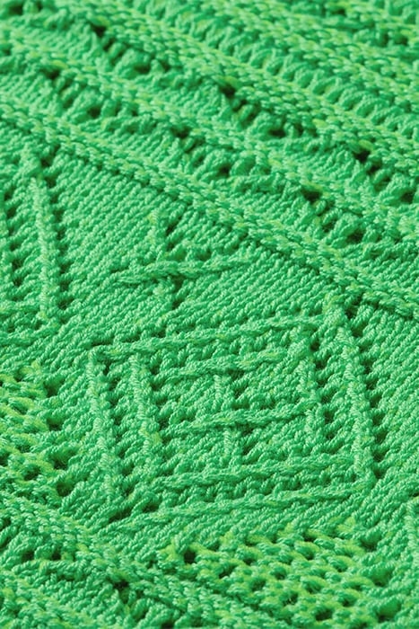 POINTELLE CROP KNITTED VEST BRIGHT PARAKEET 3