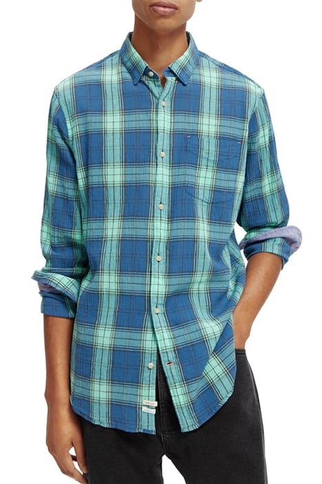 REGULAR-FIT CHECKED SEERSUCKER VOILE SHIRT COMBO A 3