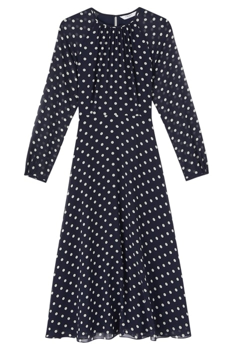 ADDISON MIDI DRESS NAVY/CREAM 3
