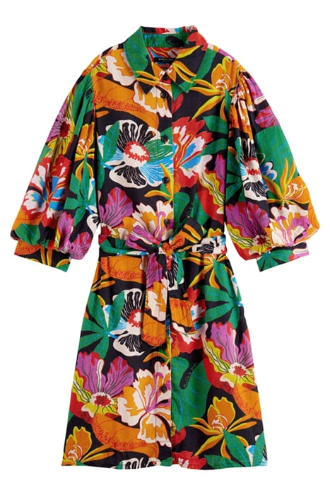 PUFF SLEEVE SHORT DRESS FLORAL 1