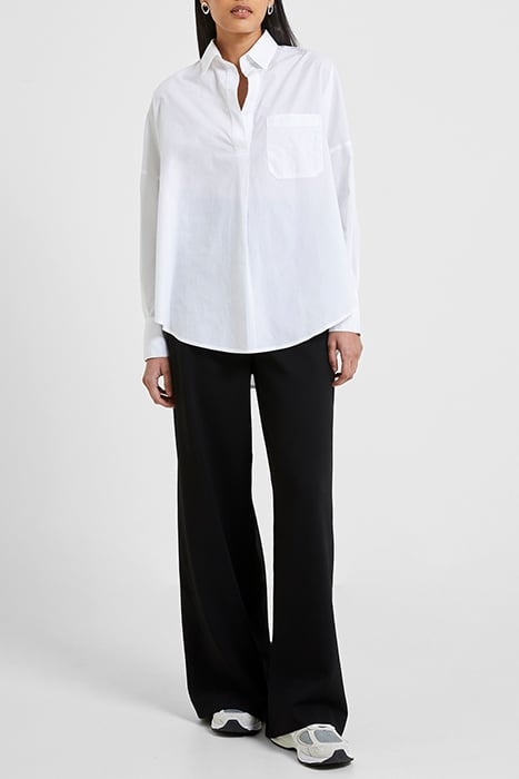 RHODES POPLIN BUTTON BACK SHIRT LINEN WHITE 1