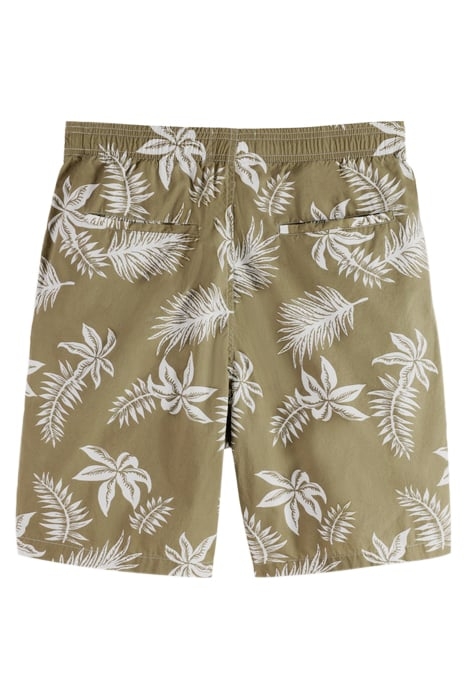 SEASONAL RELAXED STRAIGHT - PRINTED POPLIN BERMUDA KHAKI LEA 2