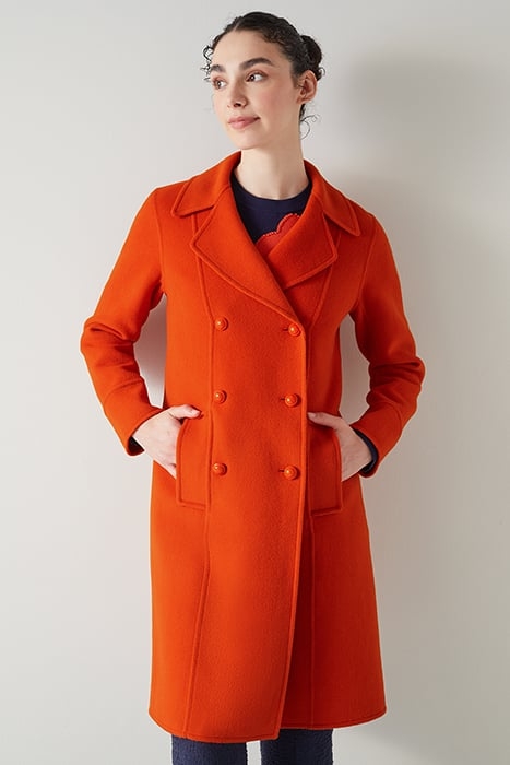 GRETA DOUBLE BREASTED COAT ORANGE 1