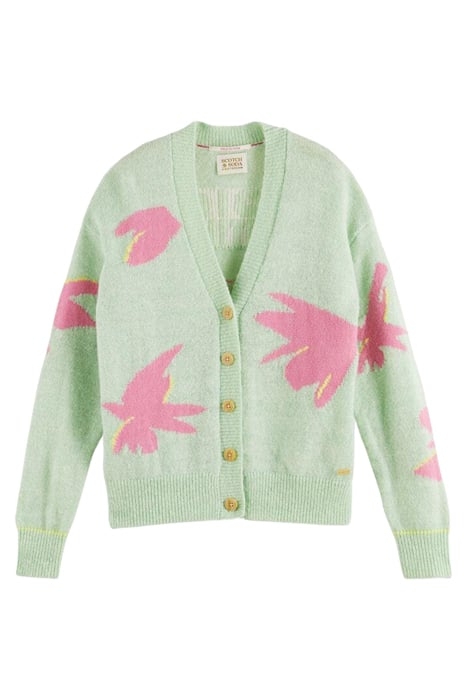 INTARSIA BOXY-FIT CARDIGAN COMBO A 1