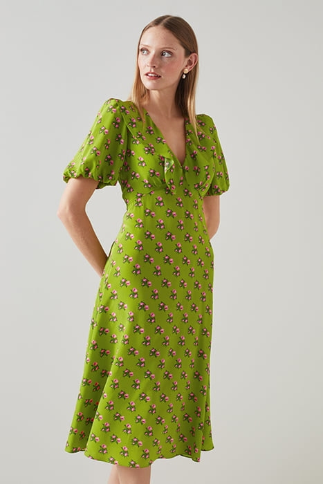 EDELINE MIDI DRESS LIME 1