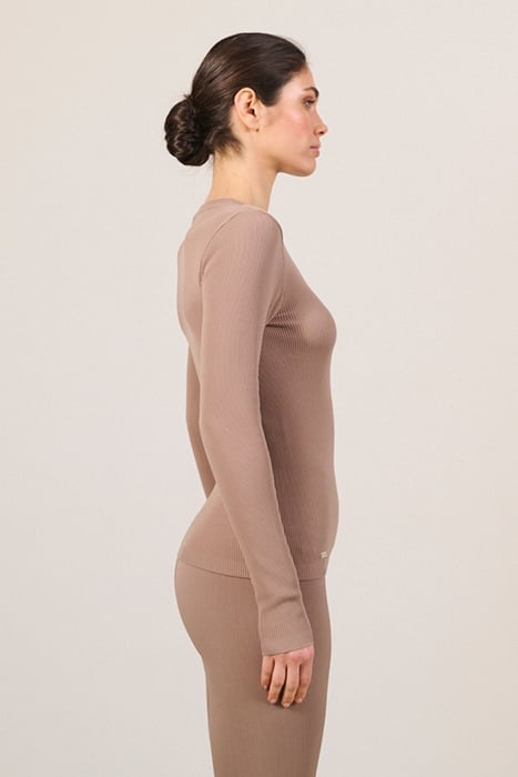 LUNA SCULPT RIB LONGSLEEVE FOSSIL 3