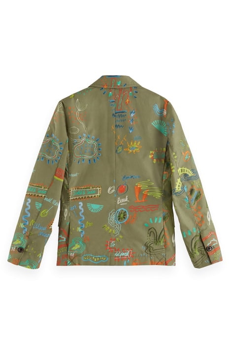 ALL-OVER PRINTED BLAZER PARK SCRIBBLES MILITARY 2