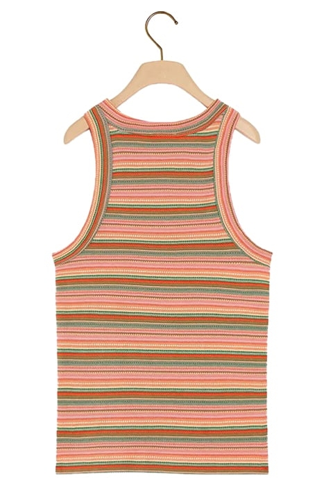 STRIPE TEXTURED RACER TANK JERSEY MULTI STRIPE 2