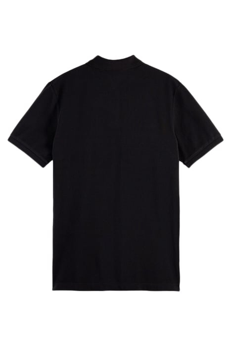 ESSENTIALS - ORGANIC COTTON PIQUE POLO BLACK 2
