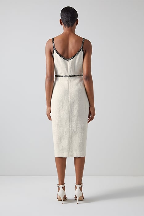 TARA MIDI DRESS CREAM/NAVY 2