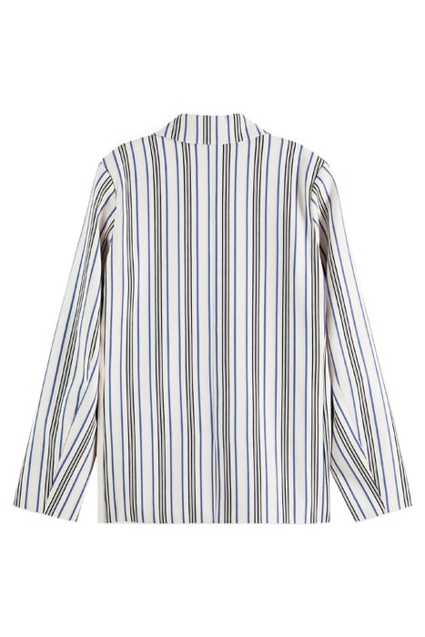 STRIPED DOUBLE BREASTED BLAZER BLUE PINK STRIPES 2