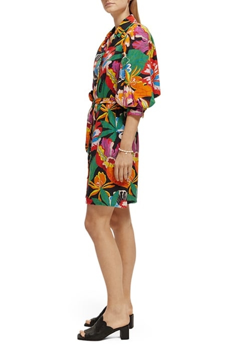 PUFF SLEEVE SHORT DRESS FLORAL 6