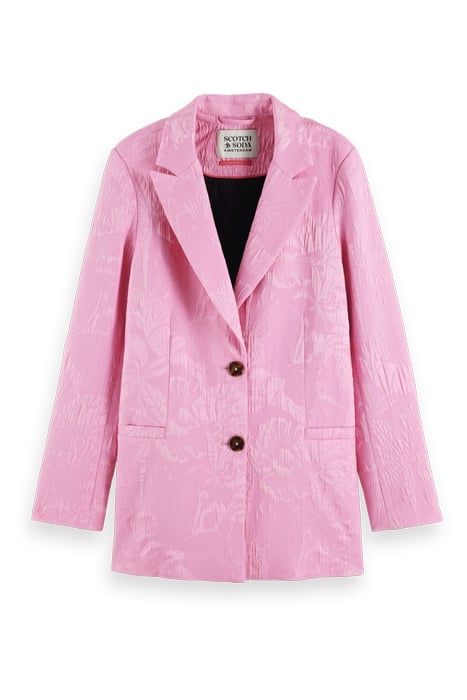 JACQUARD SINGLE BREASTED BLAZER ORCHID PINK 1