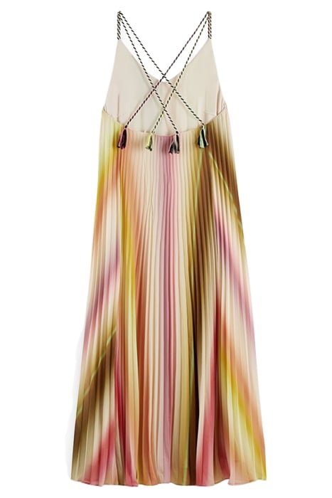 PLEATED RAINBOW MAXI DRESS IN RECYCLED POLYESTER RAINBOW OMB 2