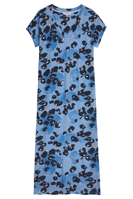LANGE JURK MET AQUA DOT PRINT BLISSFUL BLUE 3