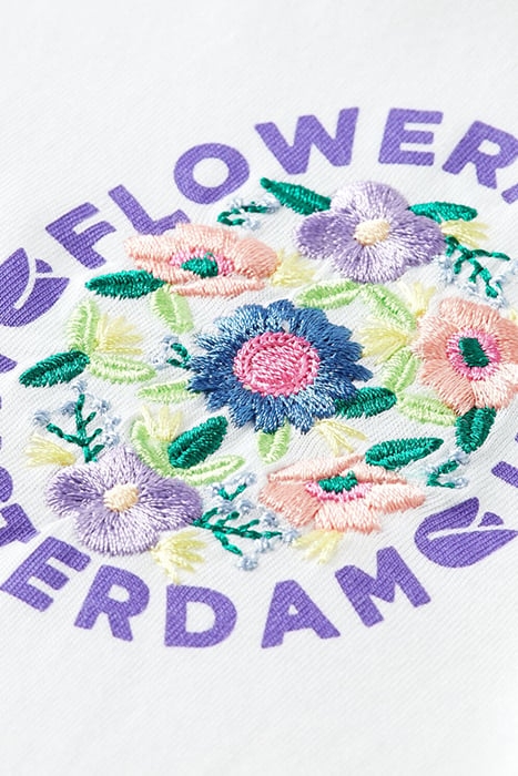 SLIM-FIT FLOWER EMBROIDERY T-SHIRT WHITE 3