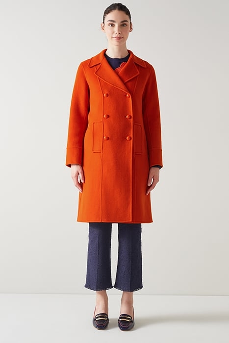 GRETA DOUBLE BREASTED COAT ORANGE 2