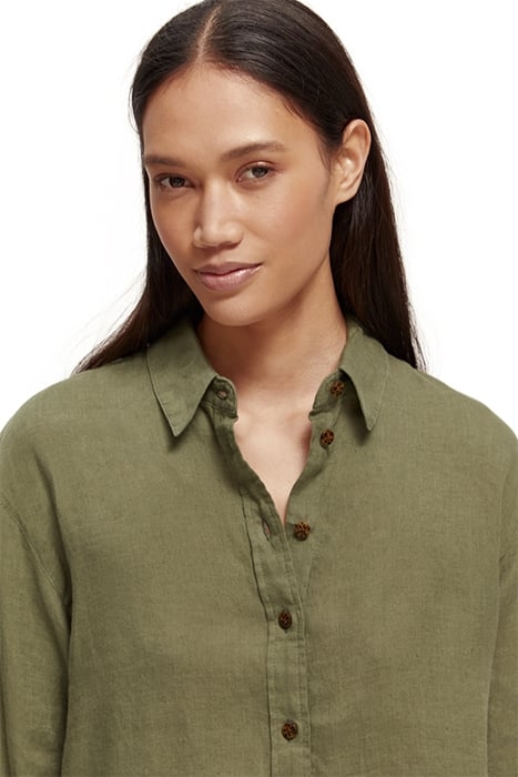 OVERSIZED LINEN SHIRT OLIVE GREEN 6