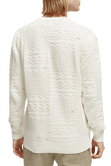 SPACE-DYE YARN STRUCTURED COTTON-BLEND PULLOVER COMBO A 3