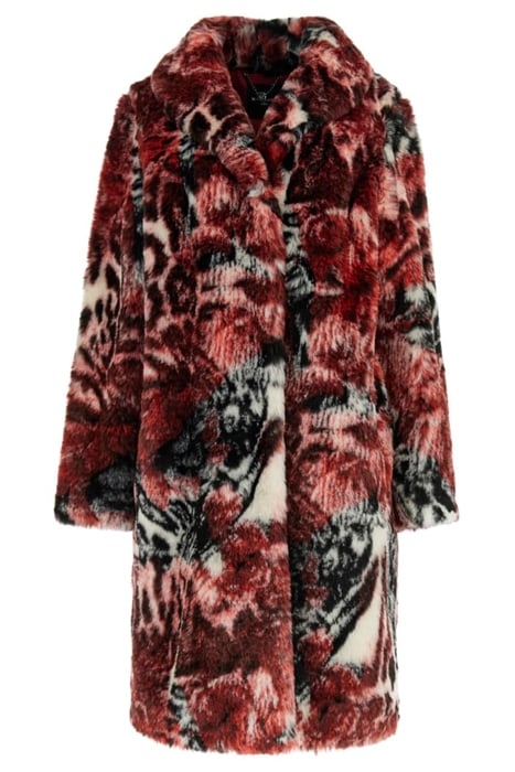 BELLE FAUX FUR COAT LEOPARD ROSE PRINT 5