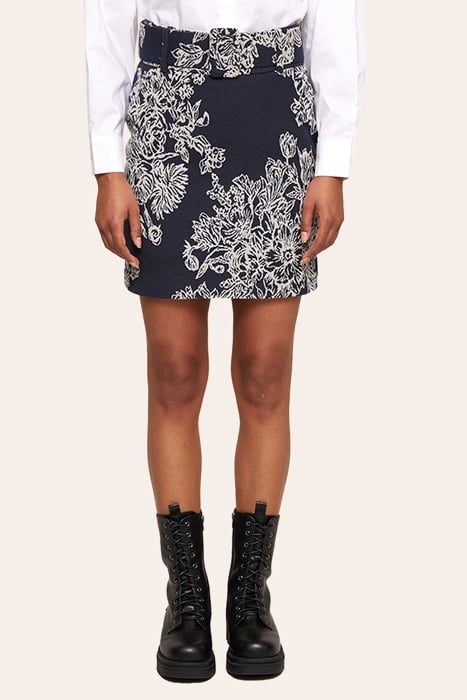 SHORT JACQUARD SKIRT BEIGE 1