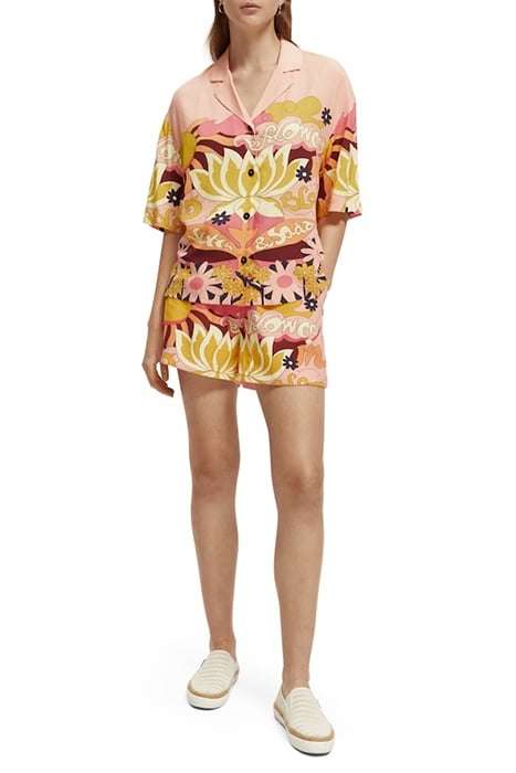 CAMP SHIRT WITH PLACED PRINT BLUSH PEACH 4