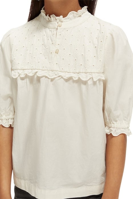 SHORT-SLEEVED BROIDERIE ANGLAISE TOP VANILLA ICE 5