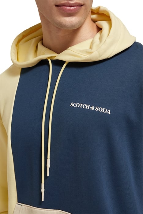 UNISEX - ORGANIC COTTON COLOURBLOCK HOODIE STORM BLUE/GLOW C 8