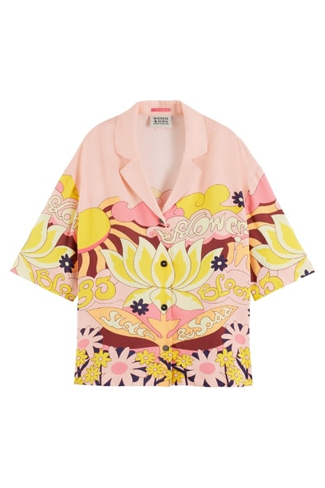 CAMP SHIRT WITH PLACED PRINT BLUSH PEACH 1
