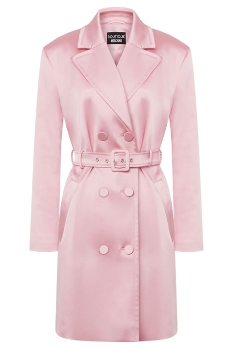 TRENCH COAT IN STRETCH SATIN PINK 3