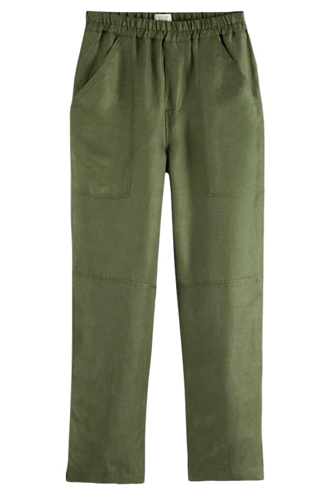 LOU - MID RISE STRAIGHT LEG ANKLE LENGTH UTILITY PANTS OLIVE 1