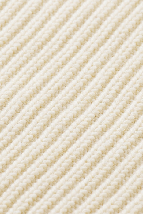 COLOURED TRIM V-NECK PULLOVER WHITE SAND MELANGE 6