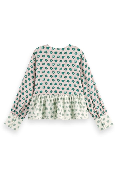 LONG-SLEEVED MIXED PRINT TOP PATCHWORK FLOWER 2