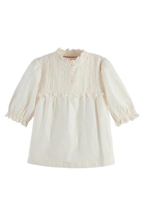 SHORT-SLEEVED BROIDERIE ANGLAISE TOP VANILLA ICE 1
