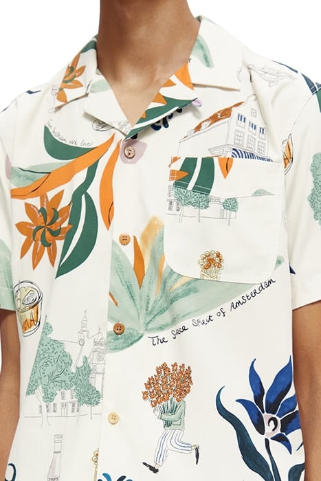 ALLOVER PRINTED SHORT-SLEEVED CAMP SHIRT COMBO C 5