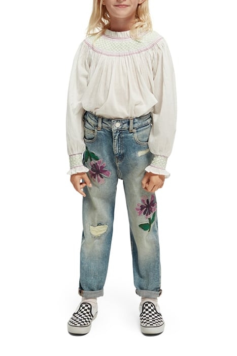 SMOCKED NECKLINE LIGHTWEIGHT COTTON TOP OFF WHITE 4