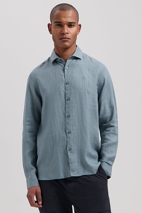 BASIC SHIRT LINEN STORMY SEA 1
