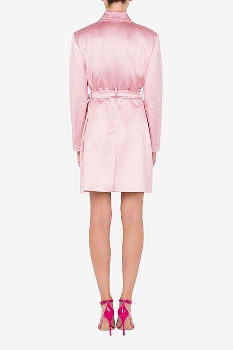 TRENCH COAT IN STRETCH SATIN PINK 2