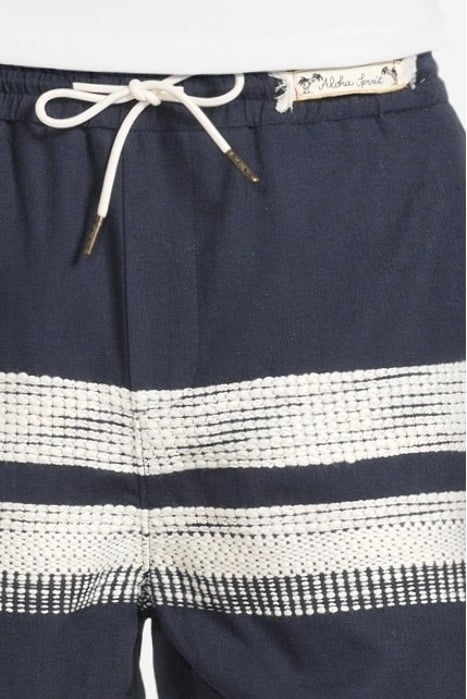 STRUCTURED STRIPED LINEN-BLEND BERMUDA SHORT COMBO A 5