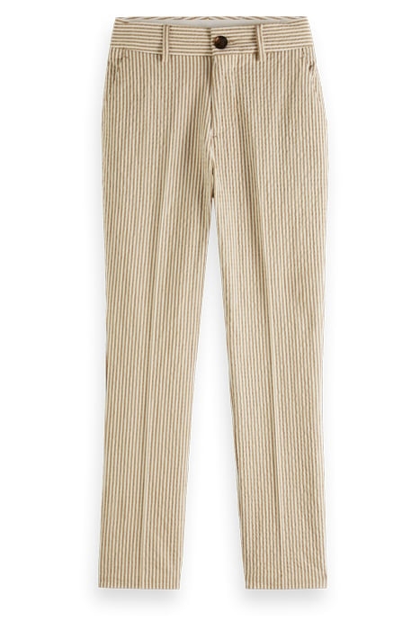 LOOSE TAPERED FIT- STRIPED SEERSUCKER CHINO PANTS SAND STRIP 1