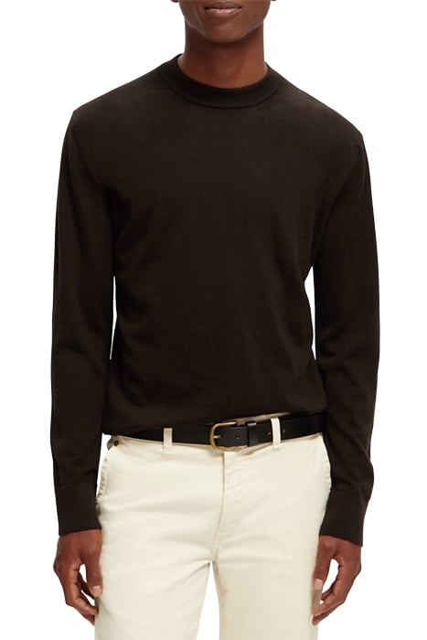 ESSENTIALS - MERINO WOOL LOGO CREWNECK PULLOVER EARTH MELANG 3