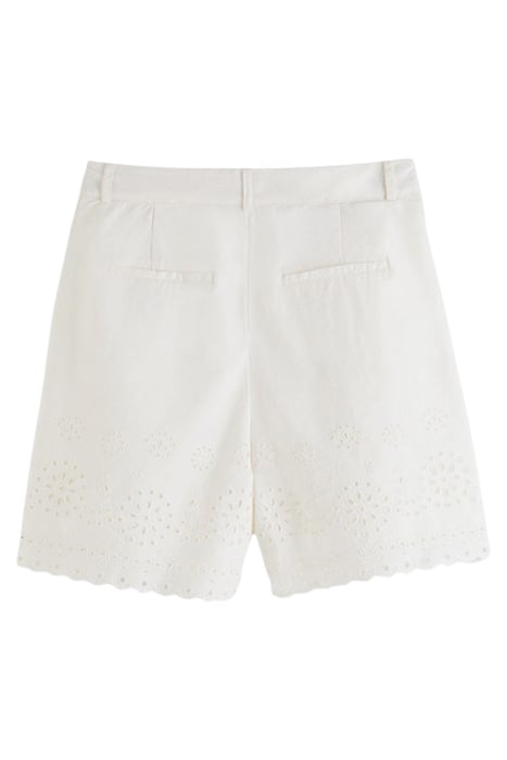 EMBROIDERED SHORTS IN ORGANIC COTTON VANILLA WHITE 2